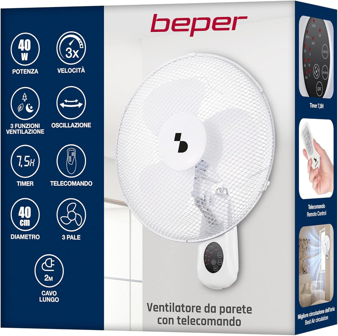 BEPER P206VEN600 Wandventilator - Wandventilator mit Fernbedienung und Timer
