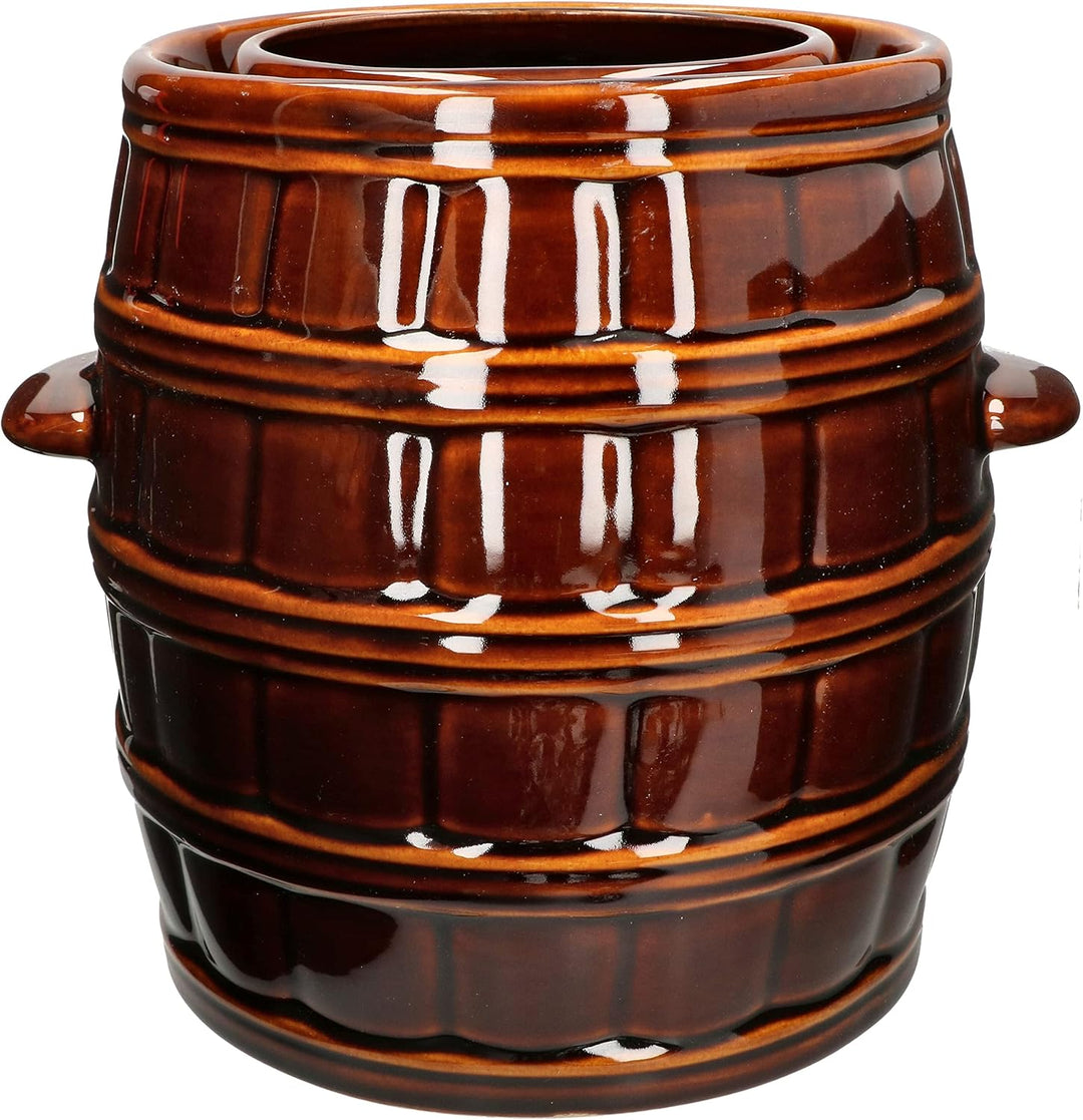 KOTARBAU® Gärtopf Steinguttopf 8 L Sauerkrauttopf Gurkentopf mit Deckel Einmachtopf Keramiktopf Stei