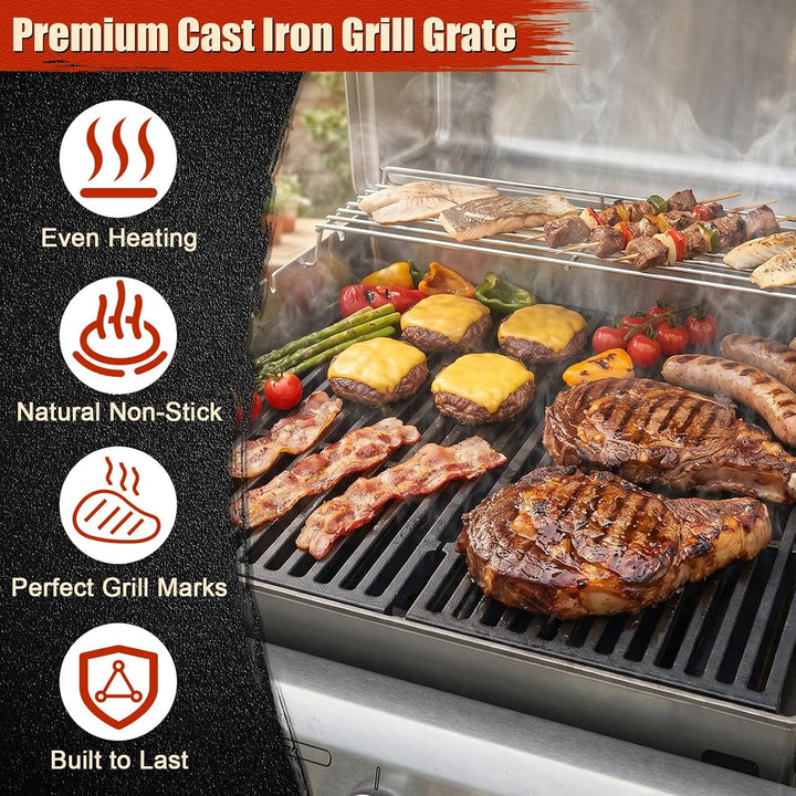 Denmay 7524 49,5 x 32,8cm Gusseisen Grillrost für Weber Genesis E-310/ E-320/ E-330, S-310/ S-320/ S