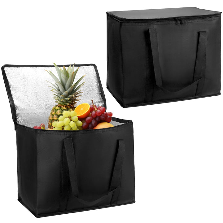 QWORK® 2 Stück Grosse Kühltasche, Kühltasche Faltbar, 41X26X33CM Wiederverwendbare Isolierbeutel, fü