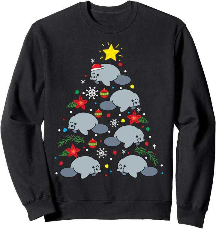 Seekuh Manatee Weihnachten Lustiger Baum Geschenk Sweatshirt