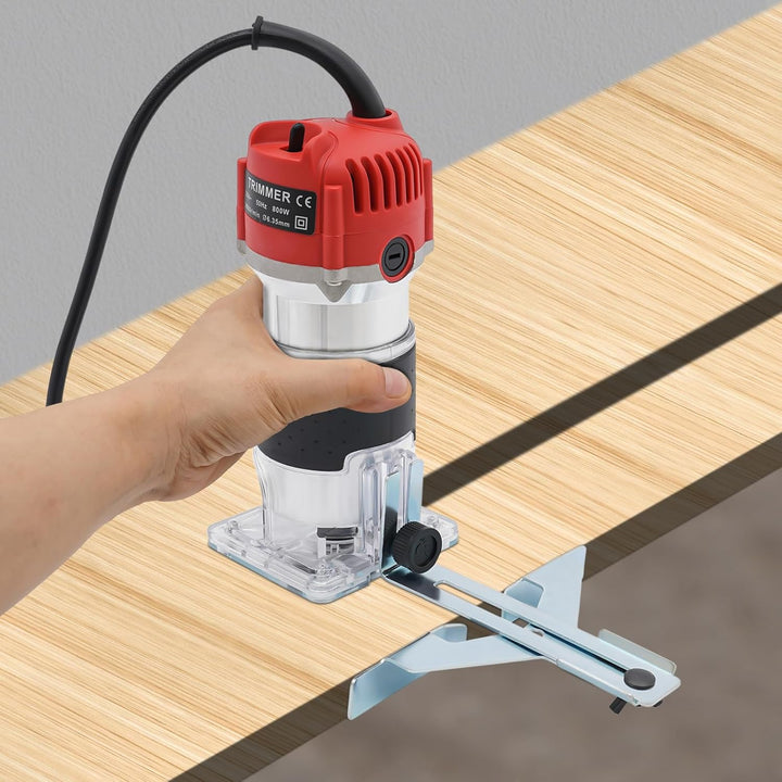 Holzfräse Oberfräse, 800W Elektrischer Oberfräse 1/4" Kantenfräse Einhandfräse Profi Holzfräse Handf