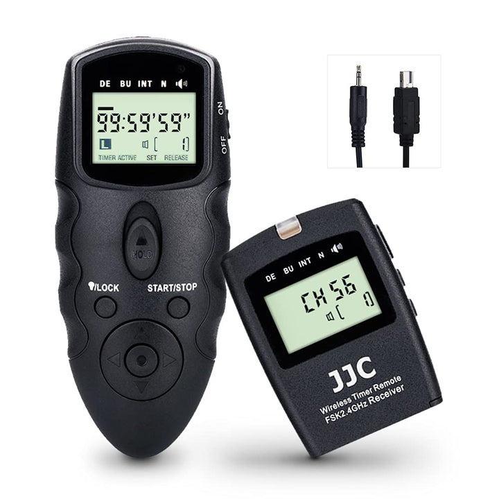 JJC Wireless Remote Shutter Release Control Zeitraffer-Intervallmesser-Timer für Nikon D5500 D5600 D