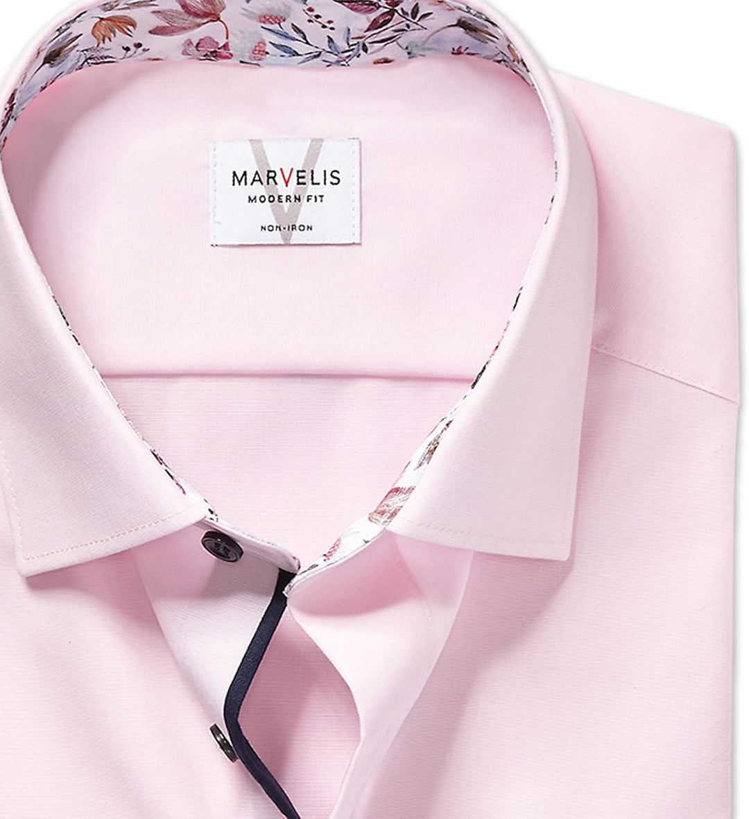 Marvelis Herren Businesshemd Langarm 720014,Einfarbig,Modern Fit,New Kent 44 Altrose 71, 44 Altrose