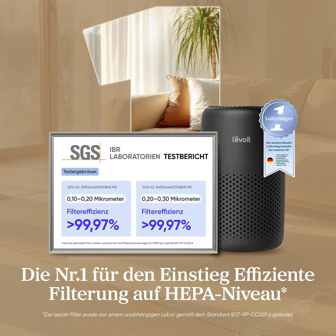 LEVOIT Luftreiniger mit HEPA-Filter, Air Purifier mit Aromatherapie, leiser und niedriger Stromverbr