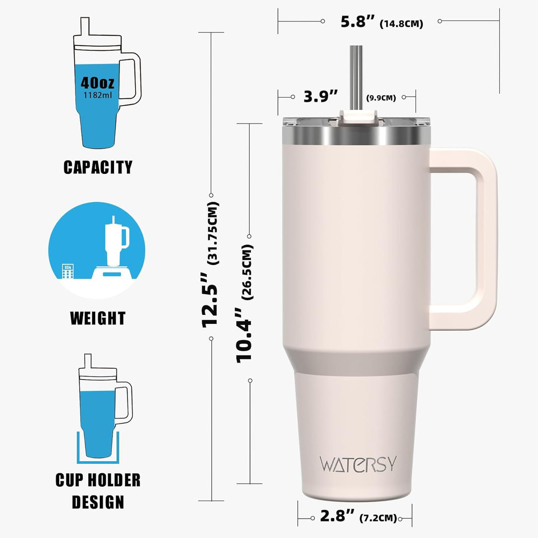 WATERSY 40oz Kaffeebecher to Go Thermobecher Doppelwandiger Edelstahl Vakuum Auslaufsicher Trinkbech