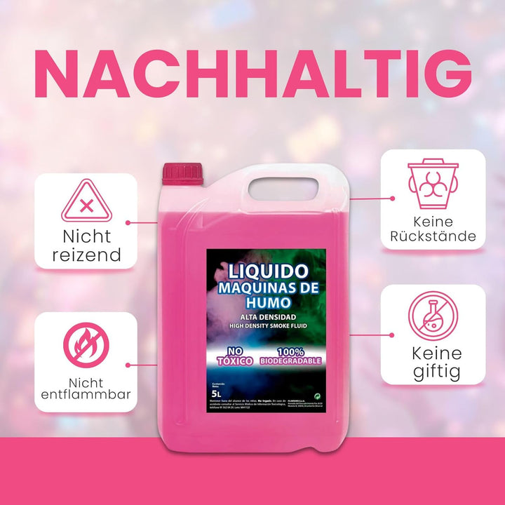 PLANTAWA Nebelfluid 5L | Flüssigkeit für Nebelmaschine mit Hoher Dichte | Ideal für Partys, Hallowee