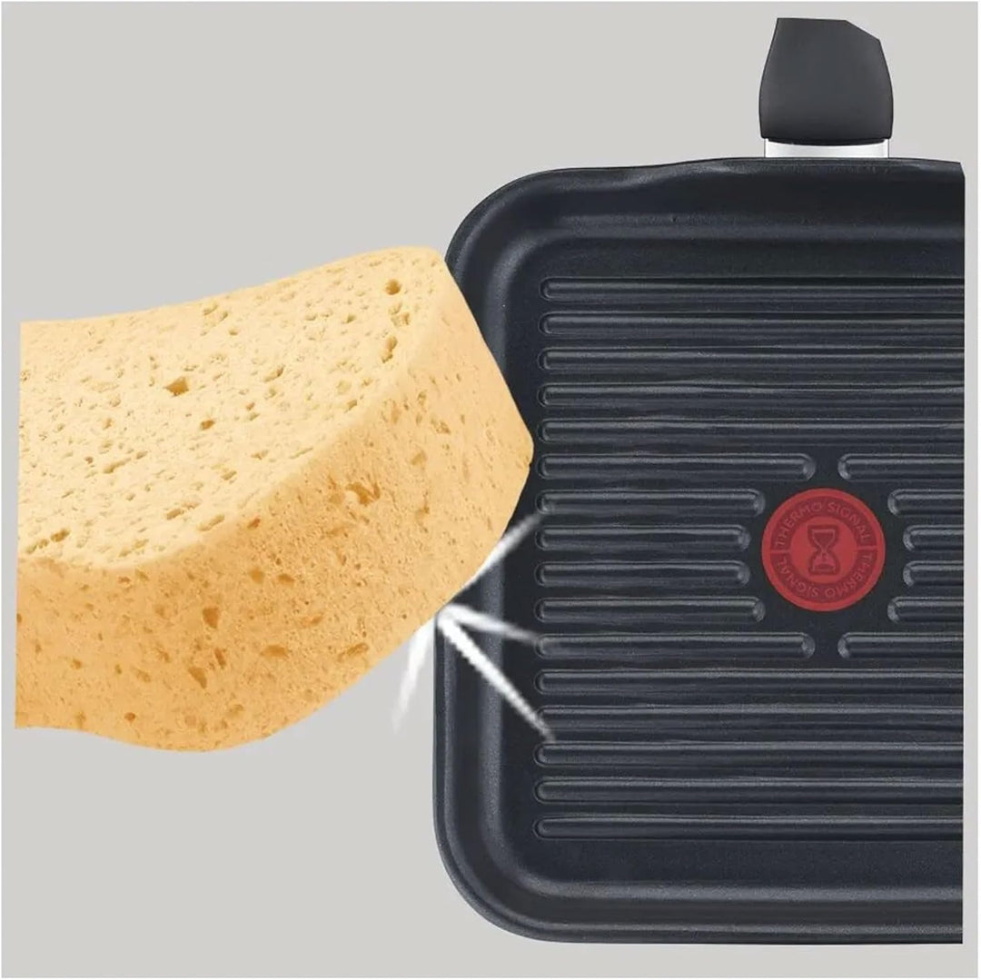Tefal Selection Grillpfanne 26 x 26 cm, Titanium Antihaft-Versiegelung, Thermo-Spot Temperaturindika