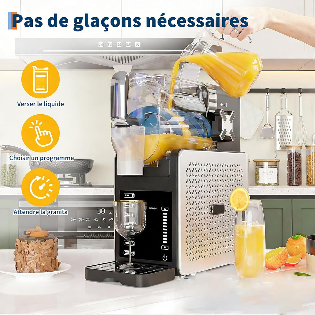 GarveeTech Slush-Eismaschine 200w Mit Selbstreinigung & 5 Programmen – 1,9l Tank Für Cocktails, Milc
