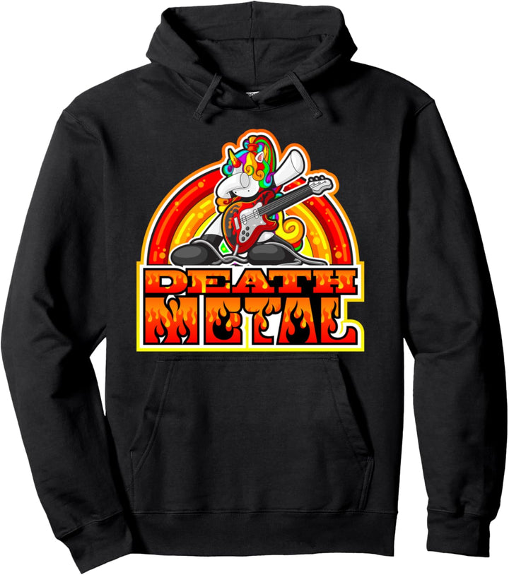 Lustige Einhorn Death Metal Geschenke Fans Pullover Hoodie