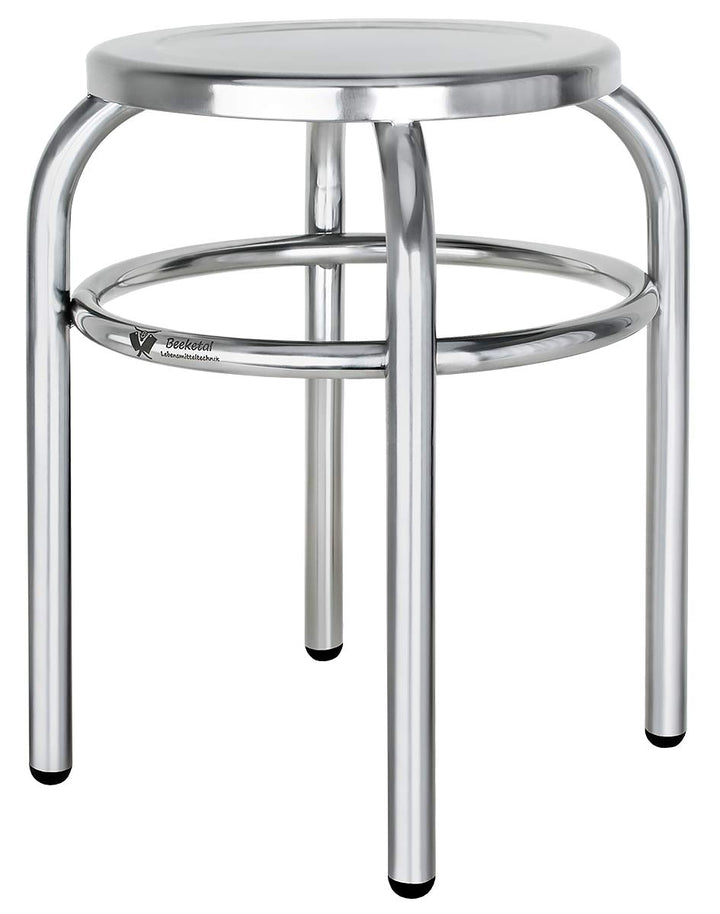 Beeketal 'BEH-30' Hocker aus Edelstahl mit Ø 29 cm Sitzfläche, ca. 1,5 kg, (L/B/H): ca. 370 x 370 x