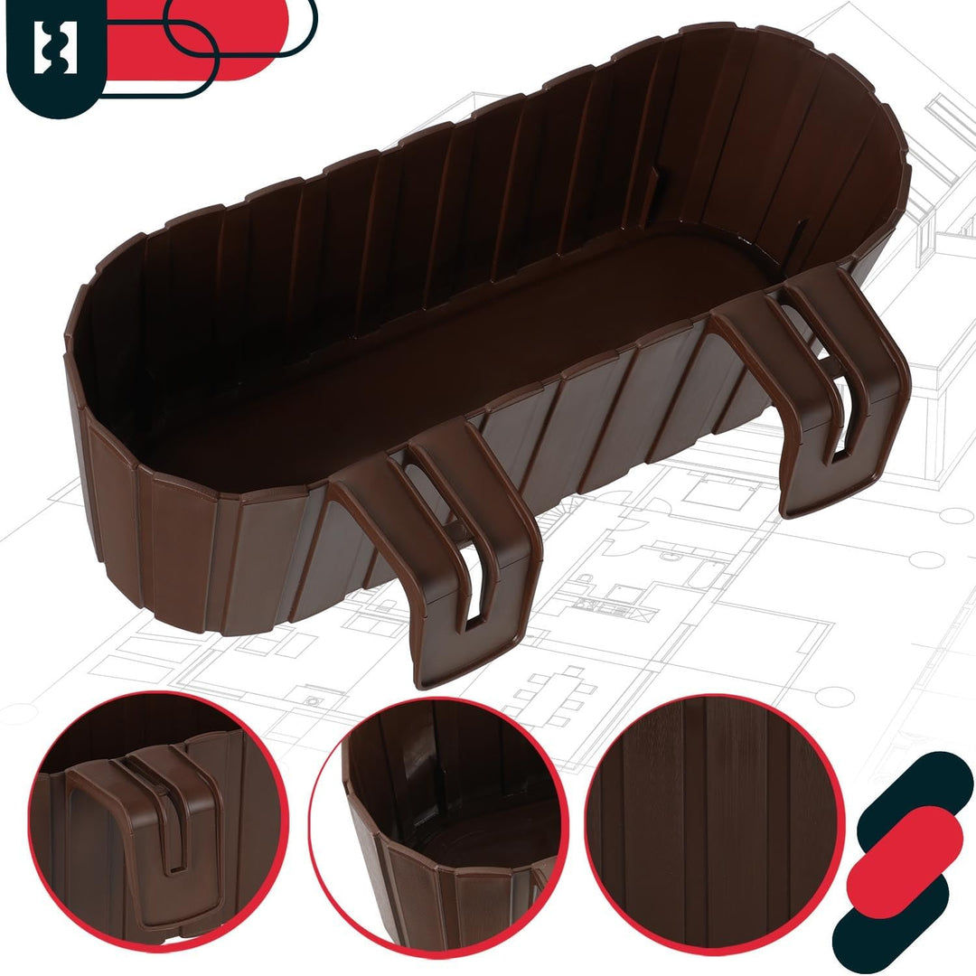 KOTARBAU® 6er Set Blumenkasten für Balkon - 40 x 15 x 15 cm - Blumenkasten für Balkongeländer - Balk