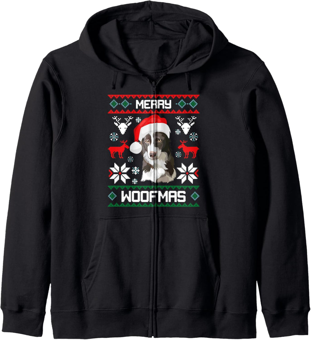 Border Collie - Merry Woofmas Hund Weihnachten Xmas X-Mas Kapuzenjacke