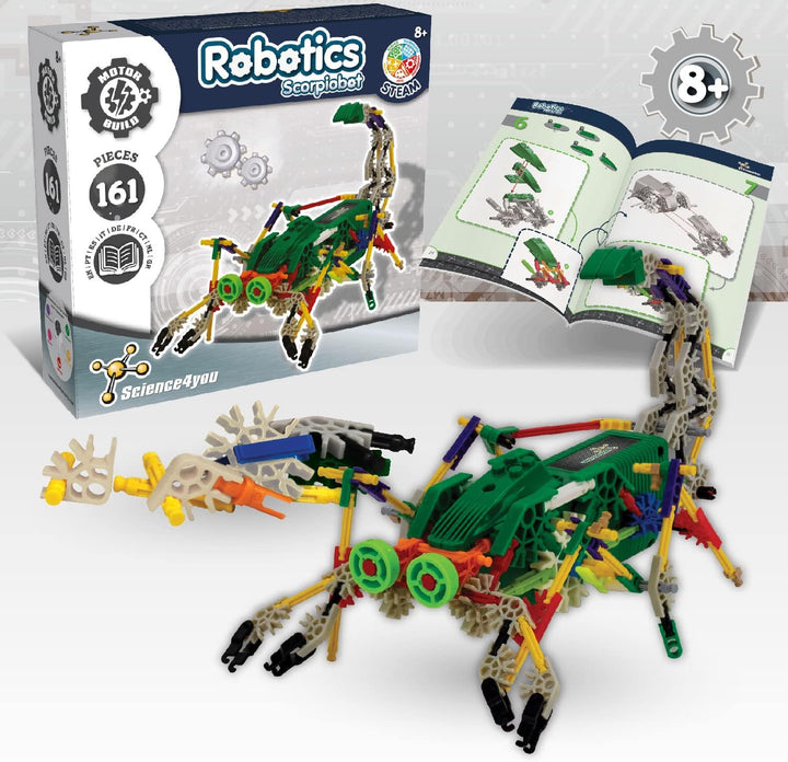 Science4you - Robotik Scorpiobot, EIN Roboter Bausatz mit 161 Stücke - Roboter Selber Bauen mit Dies