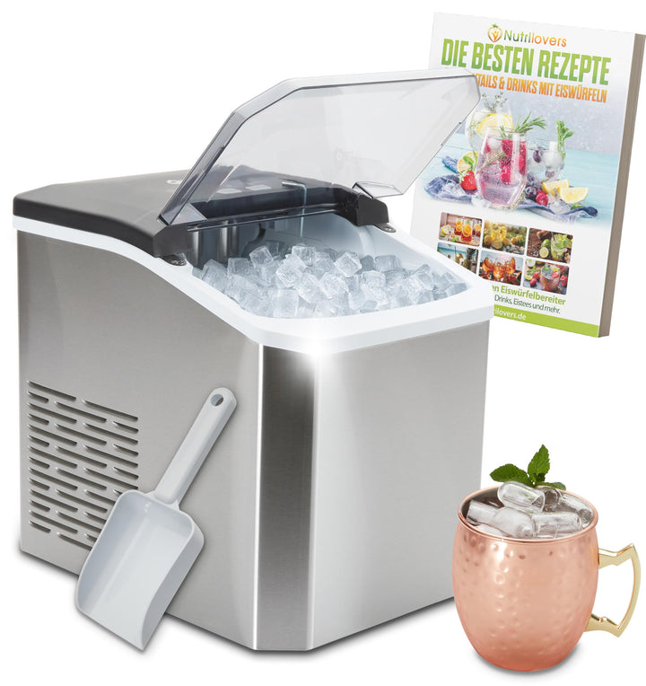 Nutrilovers Eiswürfelmaschine NUTRI-ICE MAKER Edelstahl Eiswürfelbereiter, Transparente Eiswürfel 2