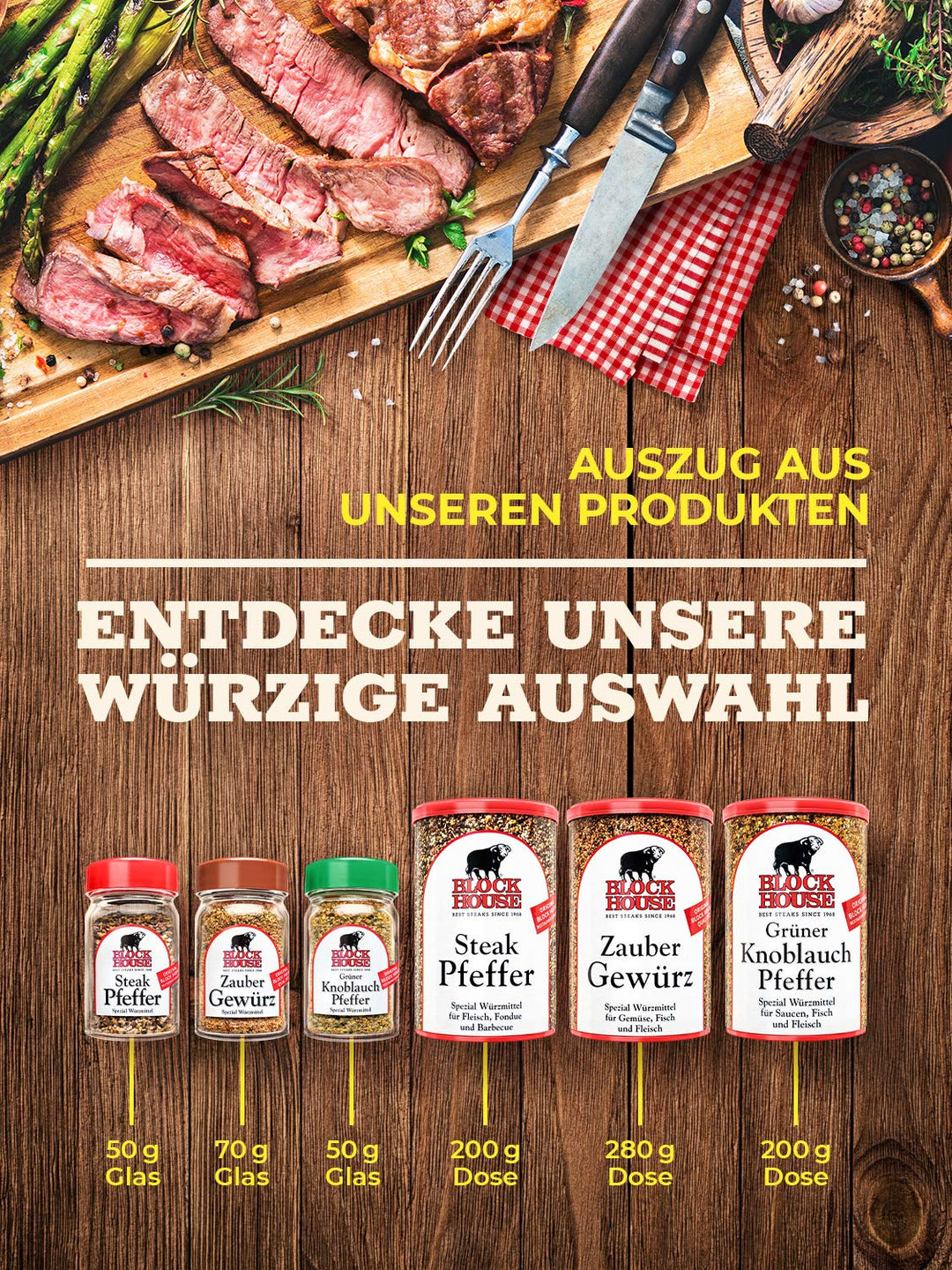 Block House Steak Pfeffer, Dose 12 x 200 g Gastropack 2.4 kg (1er Pack), 2.4 kg (1er Pack)