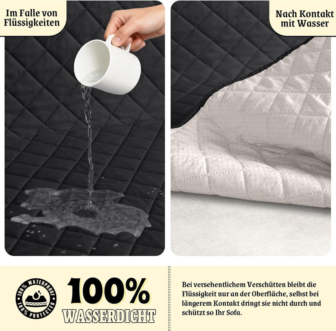 TAOCOCO Sofa Überzug, Sofabezug Wasserdicht Mit Gummiband，Wohnzimmer Anti-Rutsch Gepolsterter Sofasc