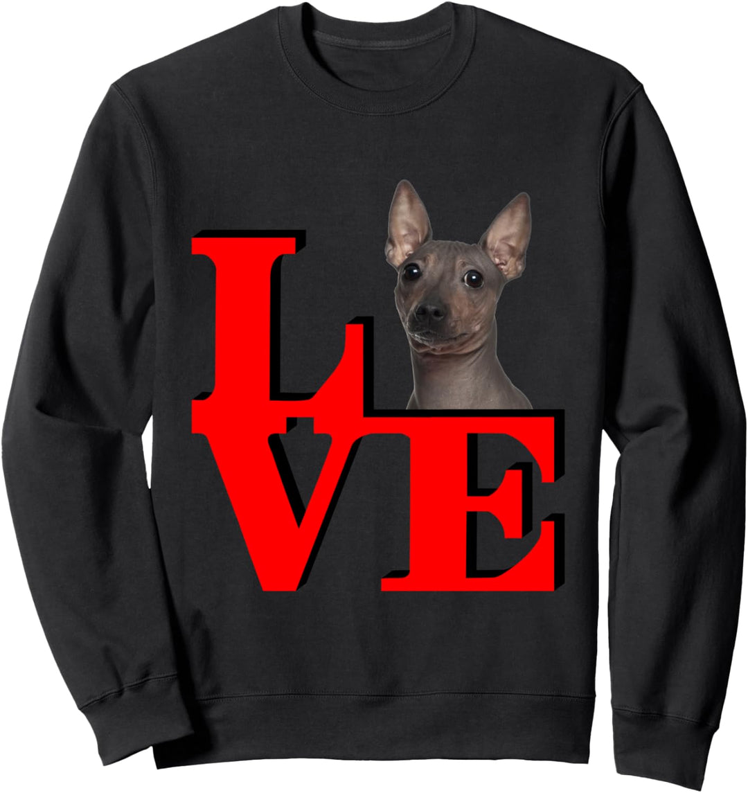 American Hairless Terrier Love Park I love my dog Sweatshirt