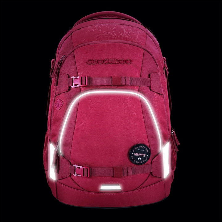 coocazoo Schulrucksack Mate, Berry Boost, rot, ergonomischer & anpassbarer Tornister, höhen- & gröss