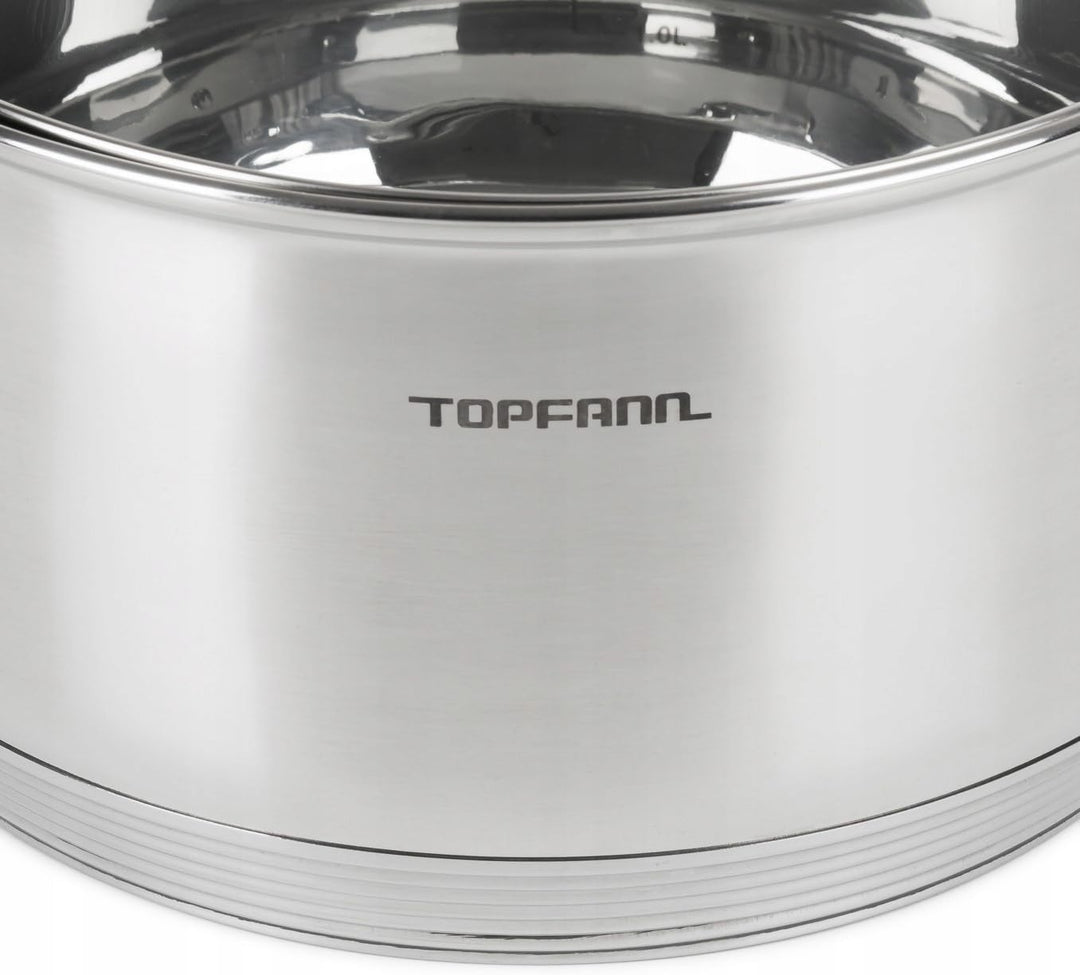Edelstahl Kochtopf 20cm mit Glasdeckel Topf Suppentopf Universaltopf Induktion 3L