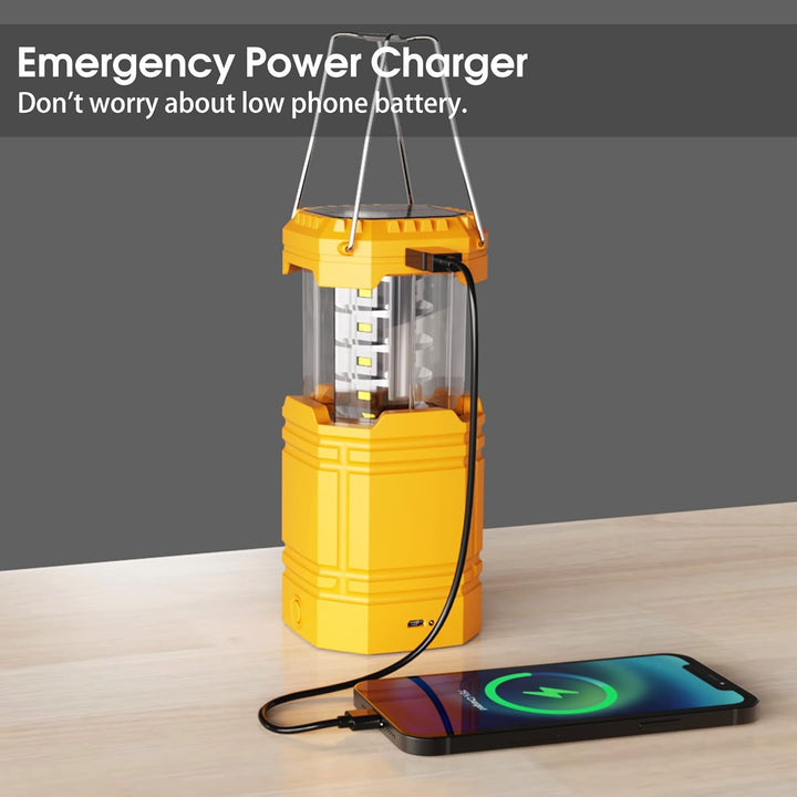 Solar Camping Laternen Wiederaufladbare mit Handkurbel, LED-Taschenlampe Lampe ohne Stromanschluss,