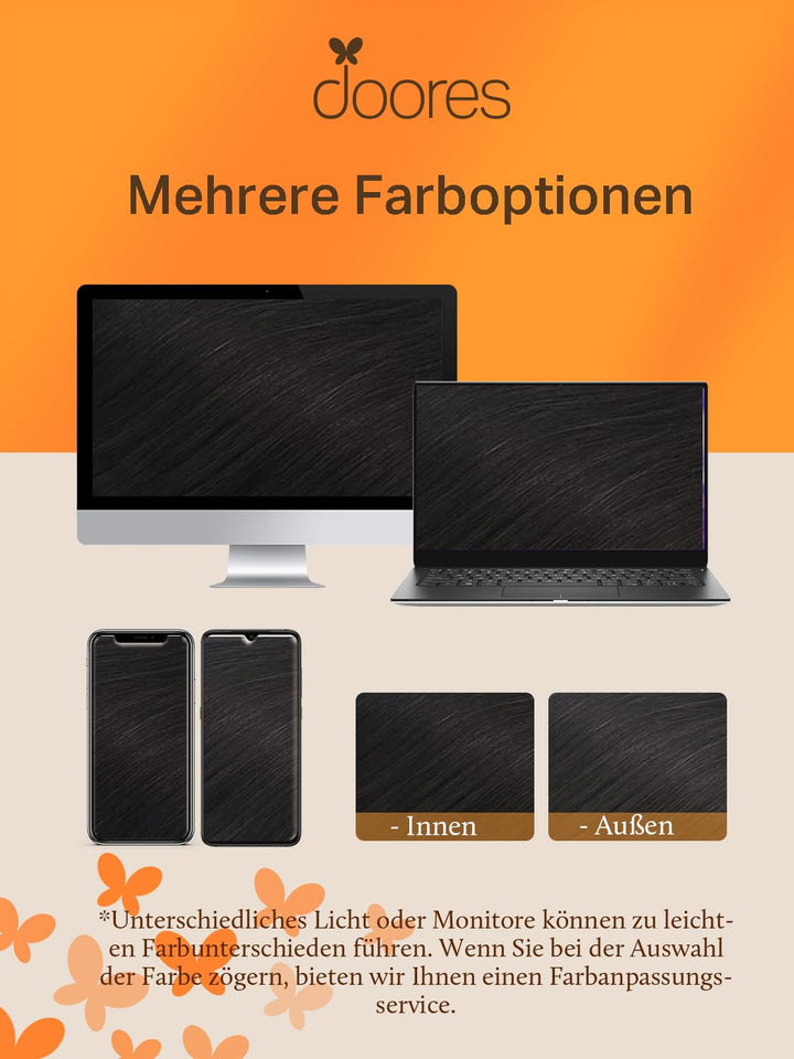 DOORES Extensions Echthaar Tape in, Tief Schwarz 55cm (22zoll) 50g 20pcs, Remy Haarextension Tape in