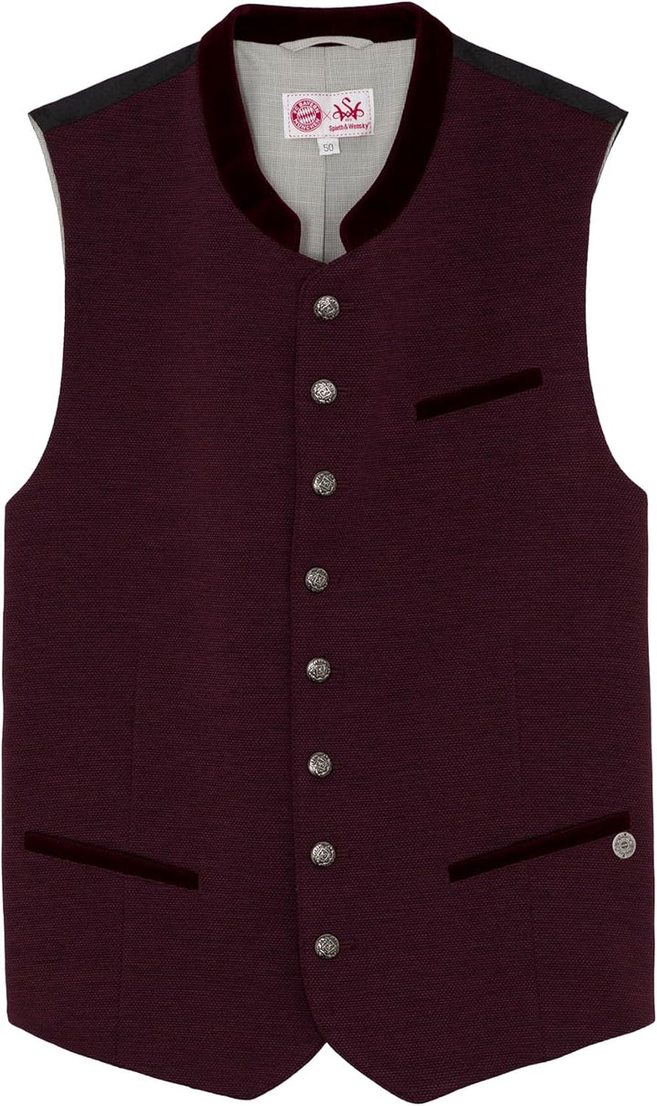 Spieth & Wensky FC Bayern München Trachtenweste| Herren Bordeaux 52 Bordeaux, 52 Bordeaux