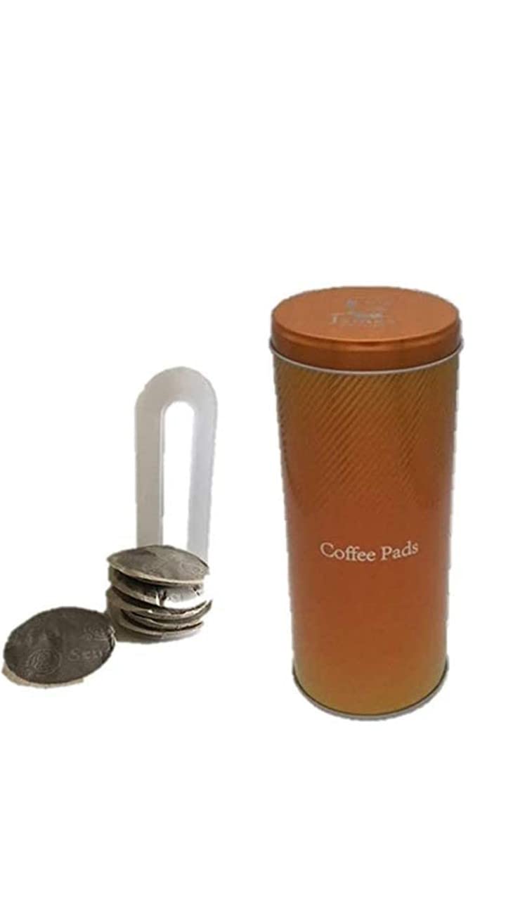 Kaffeepaddose - Kaffeepads Dose hält die Pads länger frisch - Pad Dose für Kaffeepads ORANGE - auch