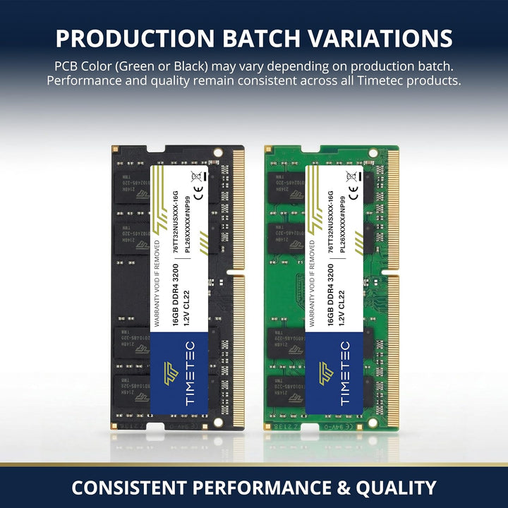 Timetec Premium 32GB KIT (2x16GB) DDR4 3200MHz (DDR4-3200) PC4-25600 Non-ECC Unbuffered 1.2V CL22 2R