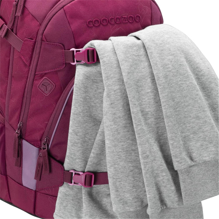 coocazoo Schulrucksack Mate, Berry Boost, rot, ergonomischer & anpassbarer Tornister, höhen- & gröss