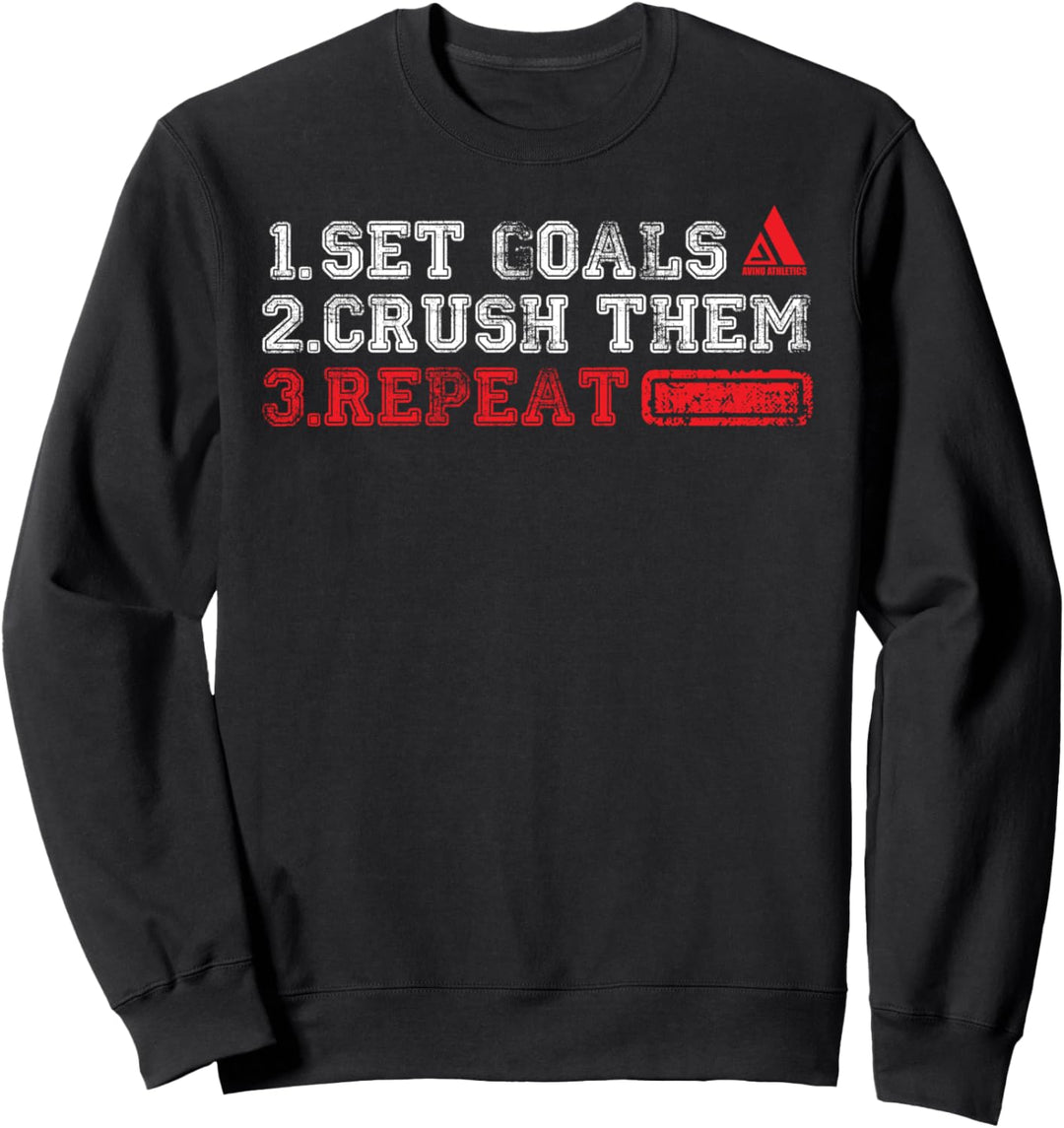 Avinu Athletics - Set Goals Crush Them Repeat Sweatshirt