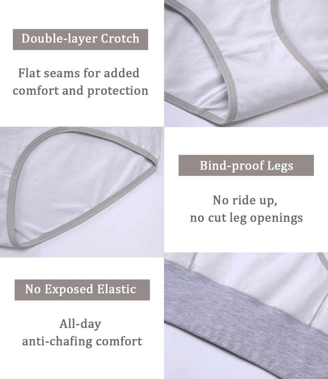 wirarpa Unterhosen Damen Baumwolle Unterwäsche Frauen Taillenslip Hohe Taille Slip 5er Pack S Weiss-