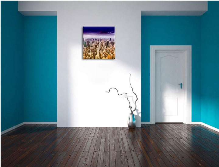 Pixxprint Skyline New York - Blick vom Dach des Empire State Building, Format: 70x70 als Leinwandbil