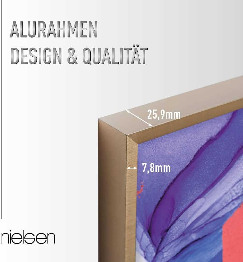 nielsen Aluminium Bilderrahmen Alpha, 50x50 cm, Brushed Amber Brushed Amber 50 x 50 cm, Brushed Ambe