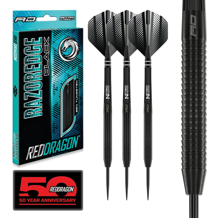 RED DRAGON Razor Edge Series Dartpfeile Tungsten Profi Steel Darts mit Flights und Schäfte 26 g 1, 2