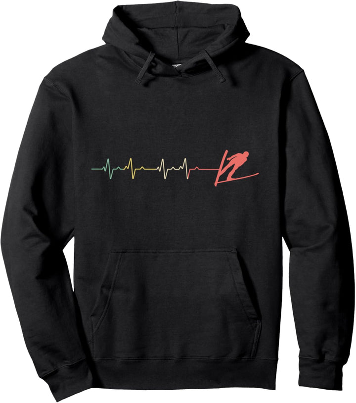 Herzschlag Skispringen Skisprungschanze Skispringer Pullover Hoodie