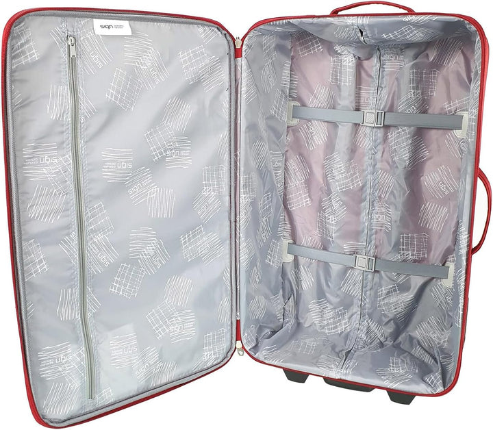 SIGN Reisekoffer 4er Set oder M/L/XL/XXL Stoffkoffer (Rot, L) Rot L, Rot L