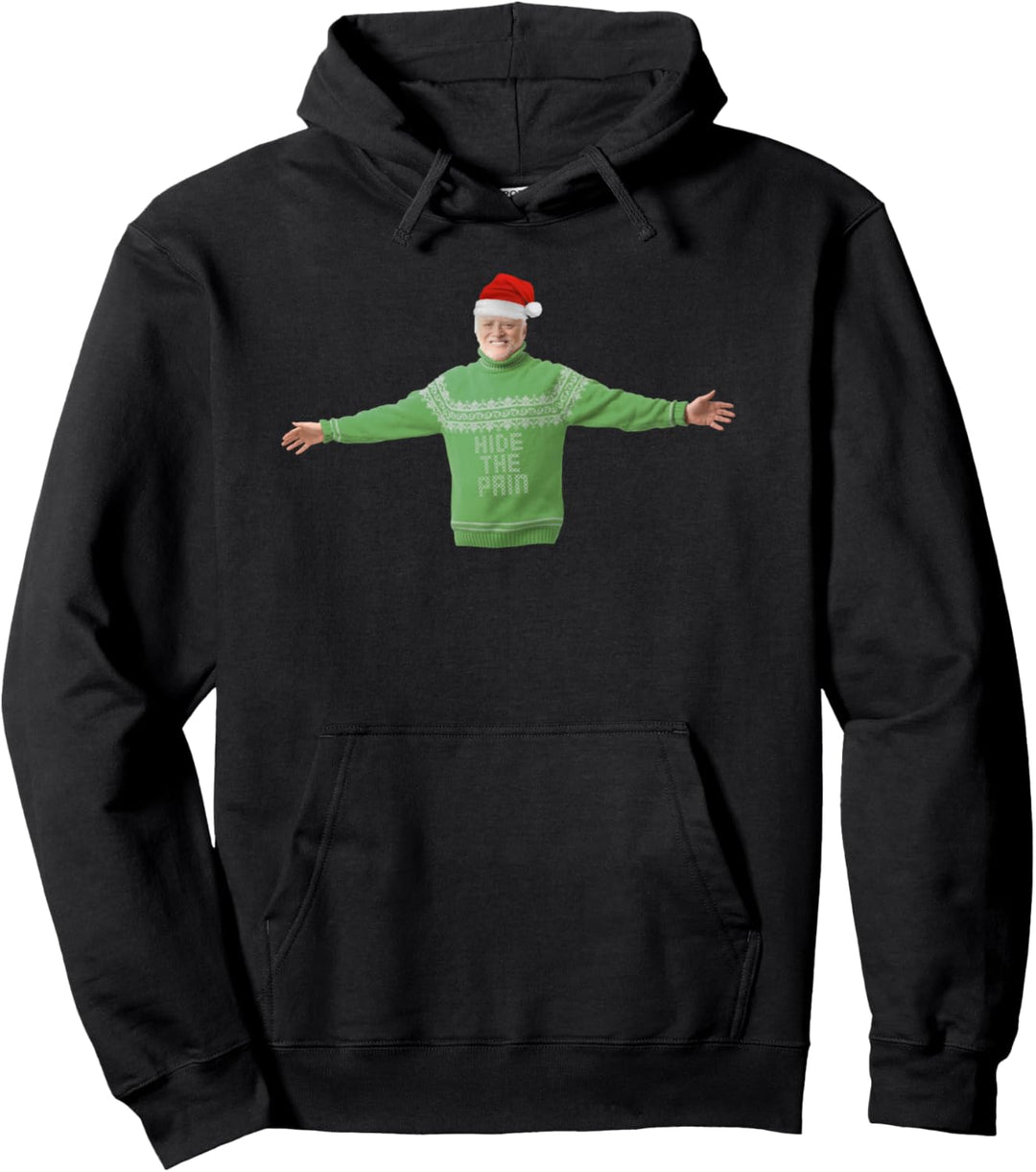 Hide The Pain Harold Christmas Old Man Smiling Xmas Meme Pullover Hoodie