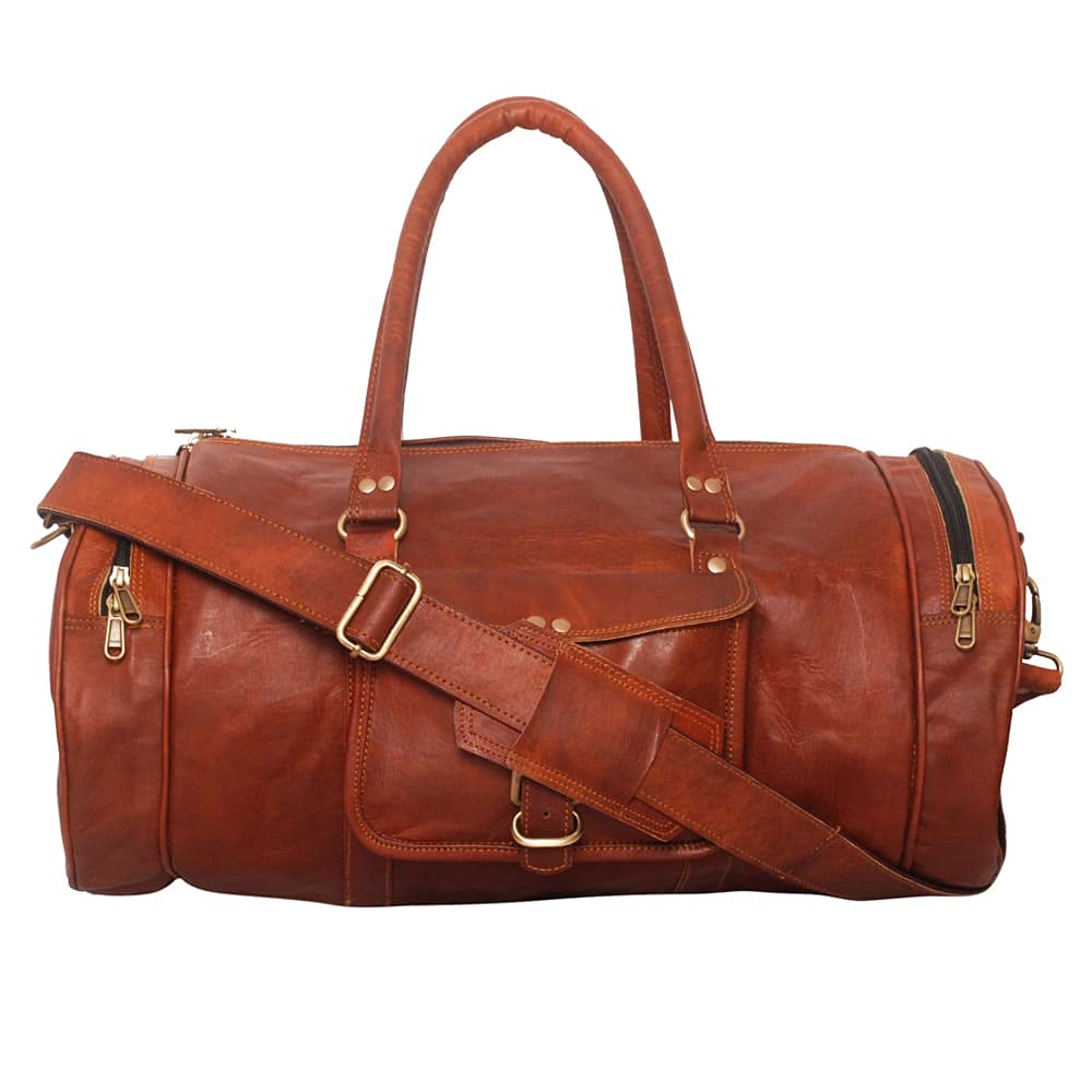 ALASKA EXPORTS, Travel bag Leather, brown 28'' inch 28'' inch Brown, 28'' inch Brown