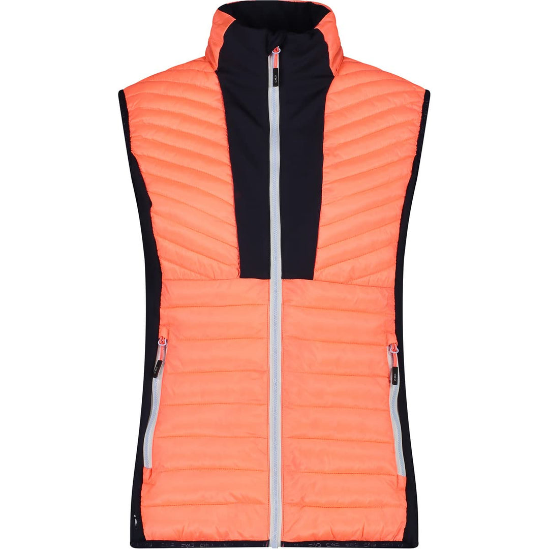 CMP Damen Hybrid Weste Steppweste 38 RED FLUO, 38 RED FLUO