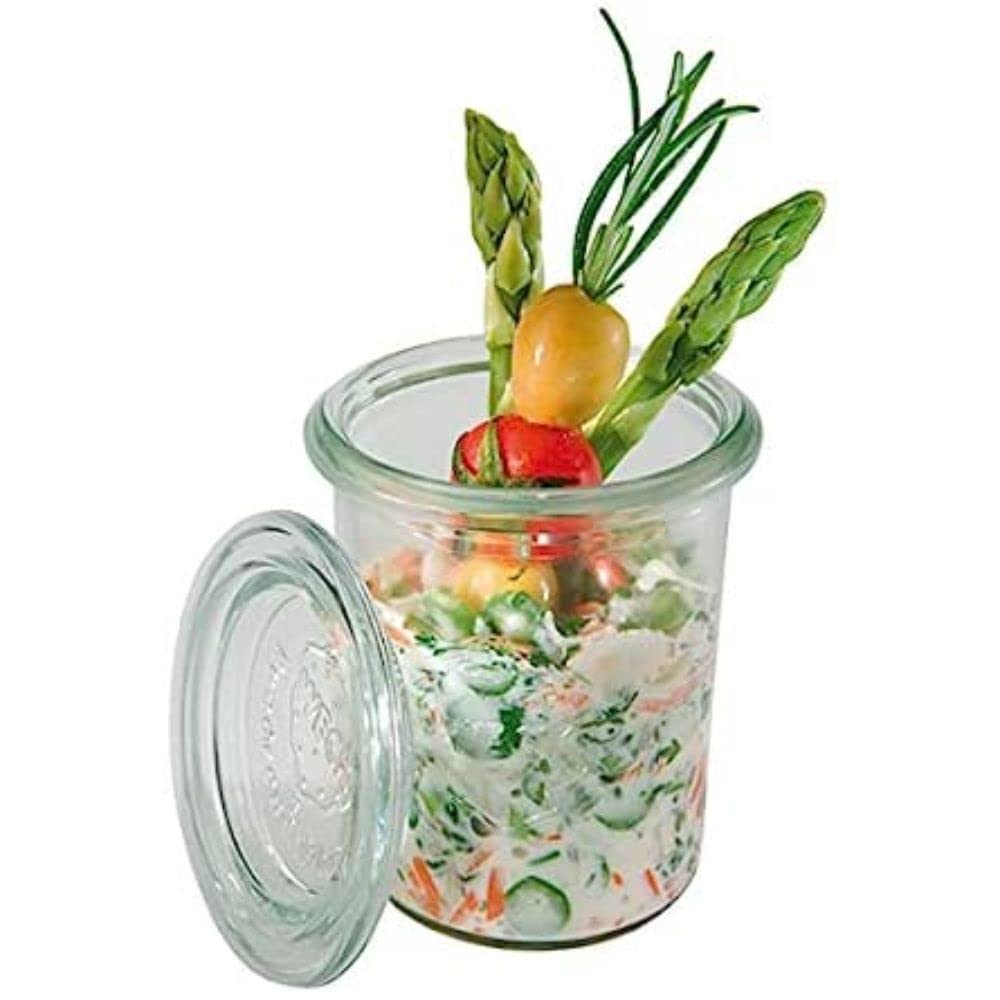 APS 12 Original WECK Gläser 160 ml mit Deckel, Ø 6 cm, H: 8 cm, Mini-Sturzform mit Glasdeckel, Einma
