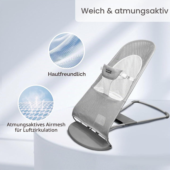 Stoffsitz für Babywippe – Bezug für Babywippe, Balance, weich und glücklich, belüftetes Netzgewebe,