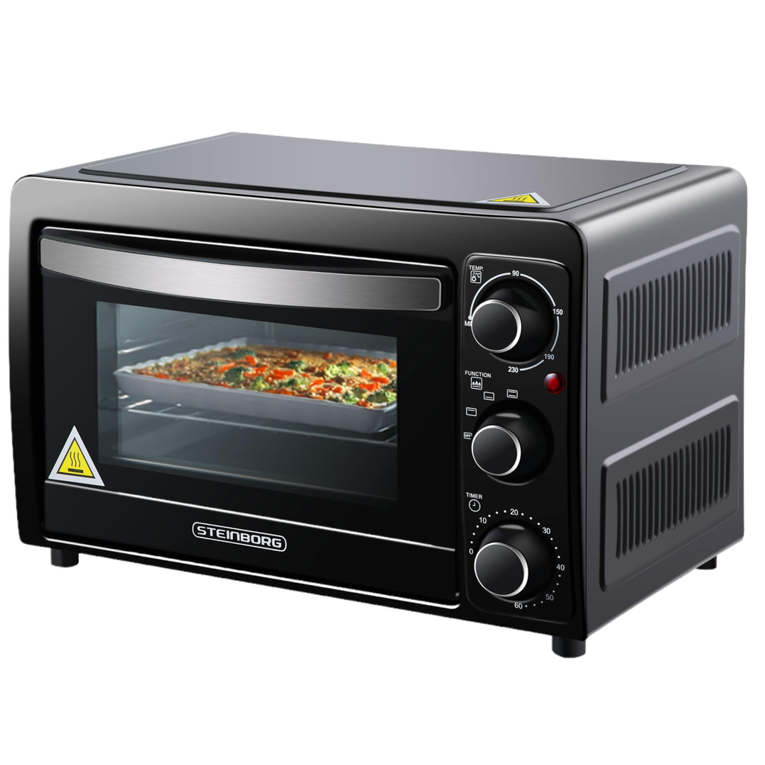 Mini Backofen 15 Liter | Pizzaofen | Minibackofen | 60 min Timer | 100°-230°C | 1200 Watt | Backofen