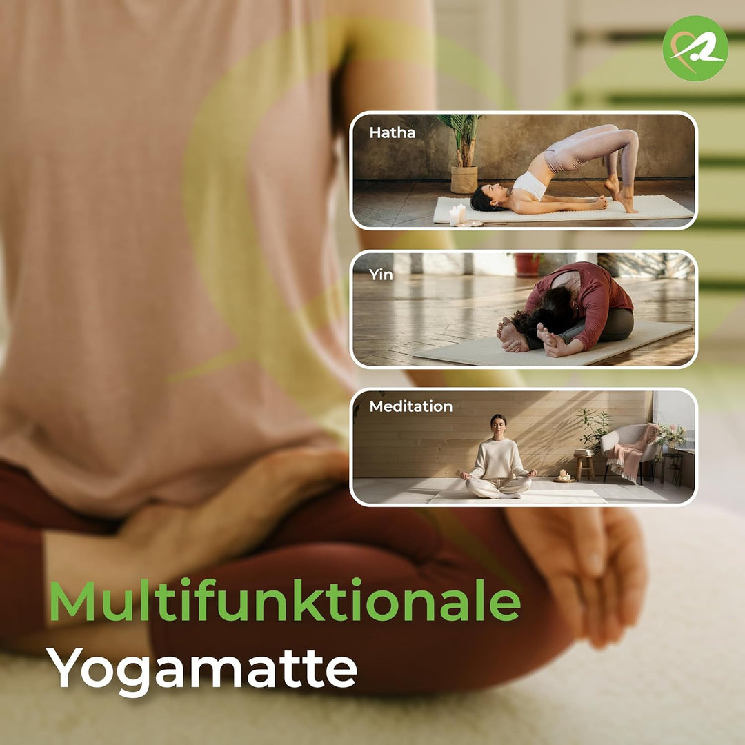 Bausinger Yogamatte Sensitive, Florhöhe 20mm, 75 x 200 cm, natur