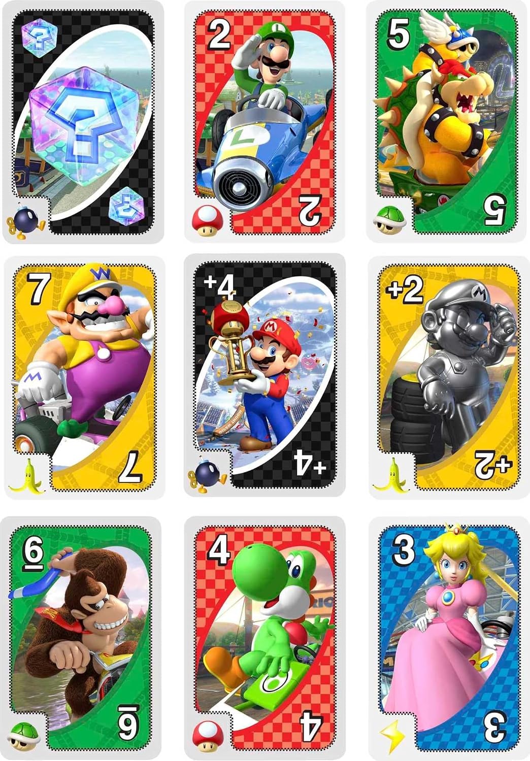 Mattel Games GWM70 - UNO Mario Kart-Kartenspiel mit 112 Karten, für Spieler ab 7 Jahren, Mario Kart