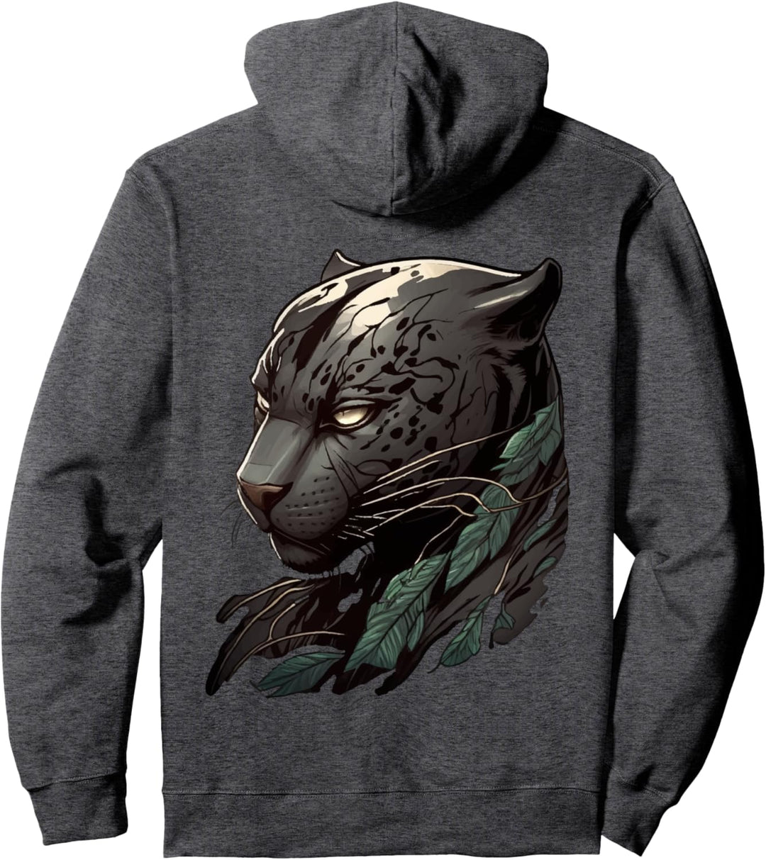 Kopf eines grossen dunklen Panthers Pullover Hoodie