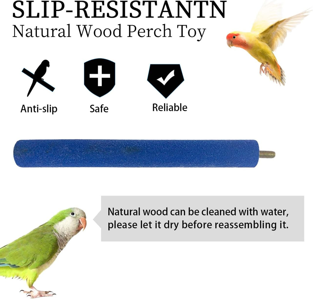 FlidRunest Barschspielzeug mit rotierenden Bällen für Vögel, raue Oberfläche, natürliches Papageiens