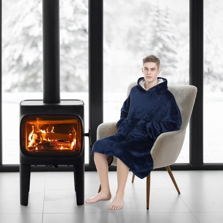 MOKANI Kuscheldecke mit Ärmeln und Kapuze Hoodie Decke, Decke mit Ärmeln, Übergrösse Kapuzenpullover