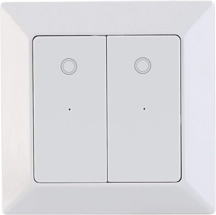Luminea Home Control WiFi Lichtschalter: 2er-Set Doppel-Lichttaster mit WLAN, App und Sprachsteuerun