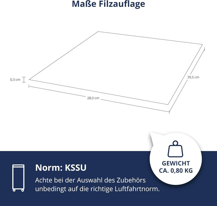 Flugzeugtrolley Filzauflage (KSSU), Filzabdeckung, Cover Plate Felt, Zubehör für Flugzeugtrolleys, A